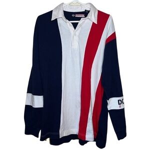 Dockers Sport Vintage Men’s Cotton Long Sleeved Rugby Style Shirt Size Medium